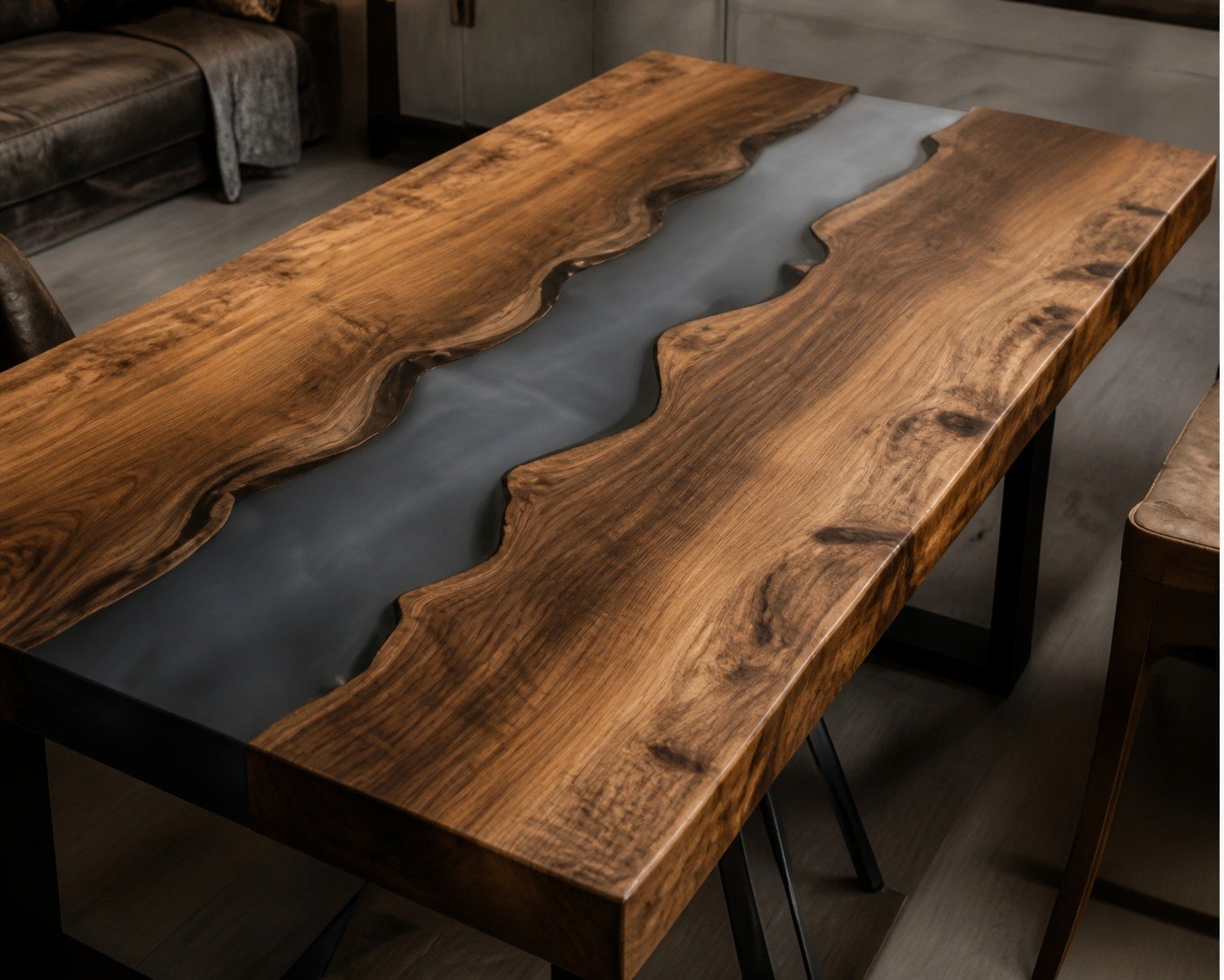 Drveni sto sa epoksidom